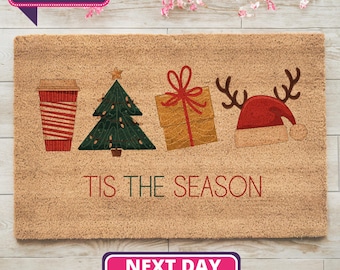 Tis The Season Doormat, Christmas Season, Christmas Porch, Christmas Outdoor, Christmas Doormat, Christmas Decor, Christmas Front Door Mat