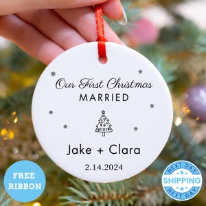 Our First Christmas Married, New Home Gift, First Christmas Ornament, Married Christmas Ornament, Customized Ornament, Christmas Tree Decor