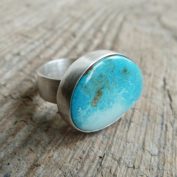 xX RESERVED Xx Nevada Turquoise Ring in Oxidized Sterling Silver