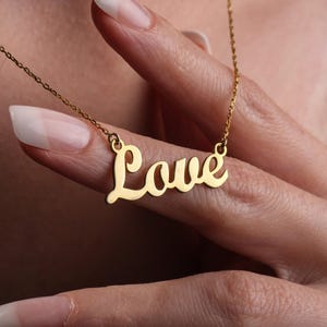 14K Gold Name Necklace, Personalized Jewelry, Handwritten Name Pendant, Custom Necklace, Dainty Jewelry, Mother's Gifts For her