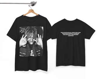 Juice Wrld-t-shirt med ryggtryck, fanmerchandise i vintagestil