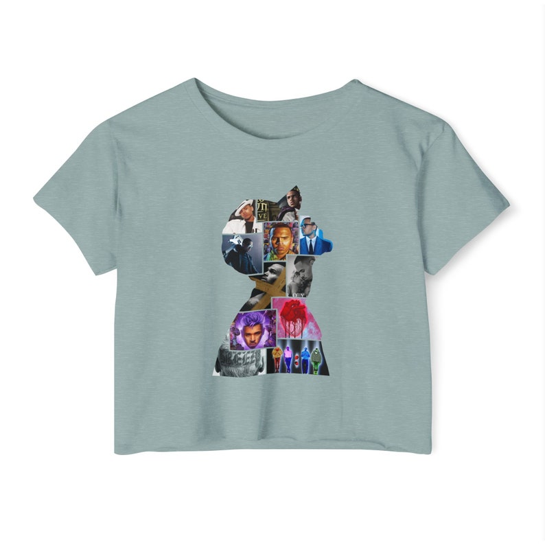 Chris Brown Album Collage Crop Top Shirt, World Tour Concert Merch image 7