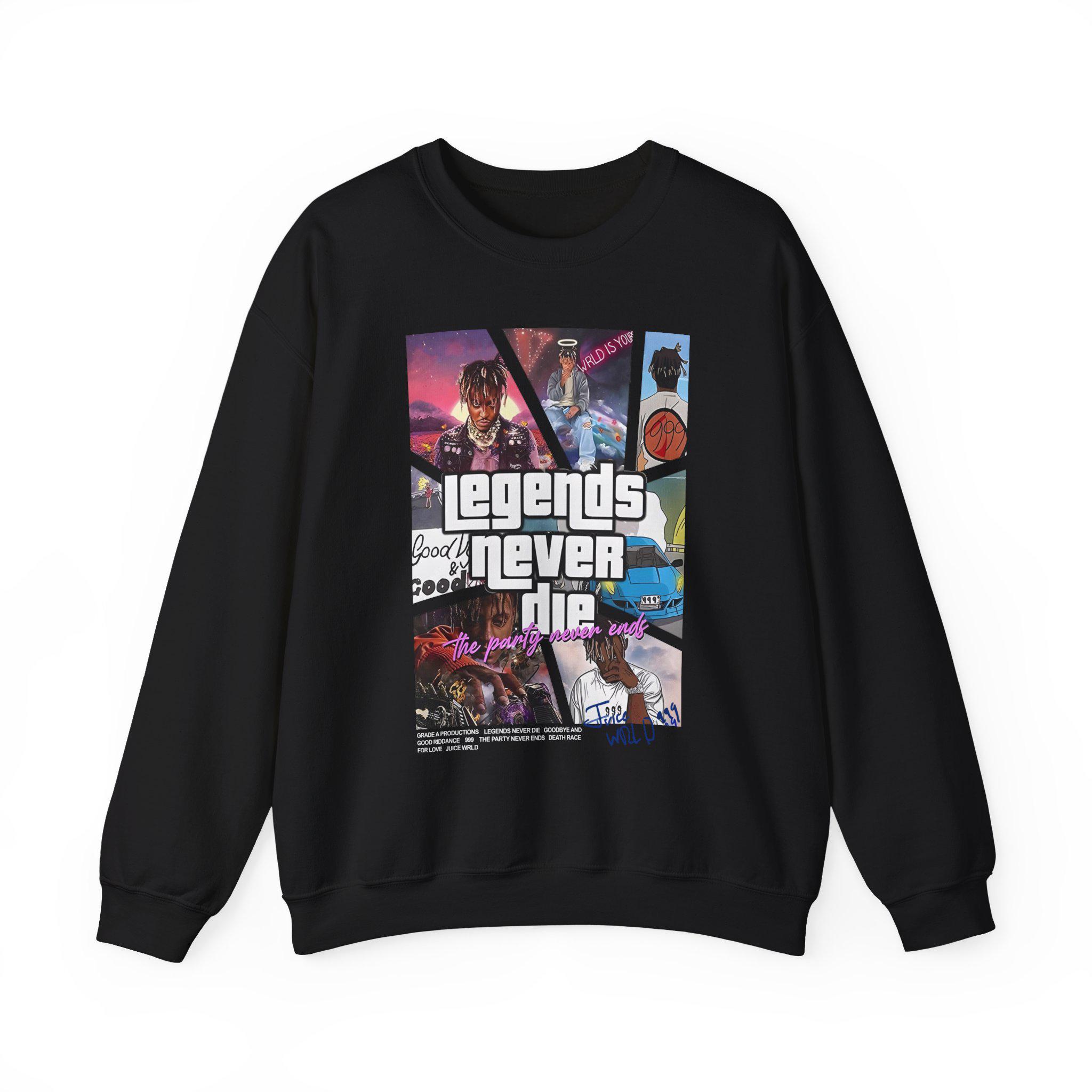 Wrld Legends Never Die Juice Wrld Crew Neck Juice Wrld 