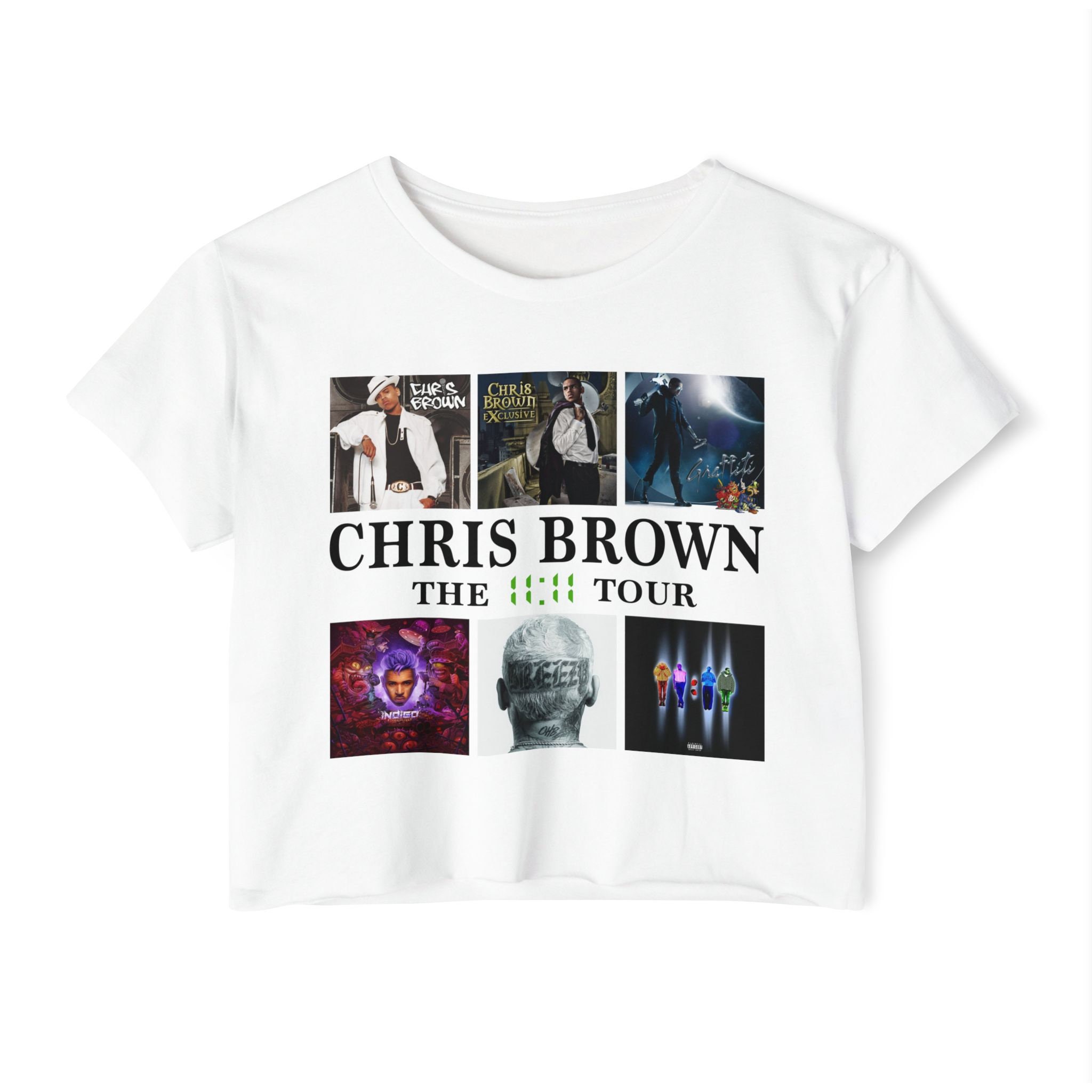 Chris Brown crop top albums world tour Chris Brown crop shirt Chris Brown shirt Chris Brown 11:11 tour tshirt Chris merch fan Brown concert
