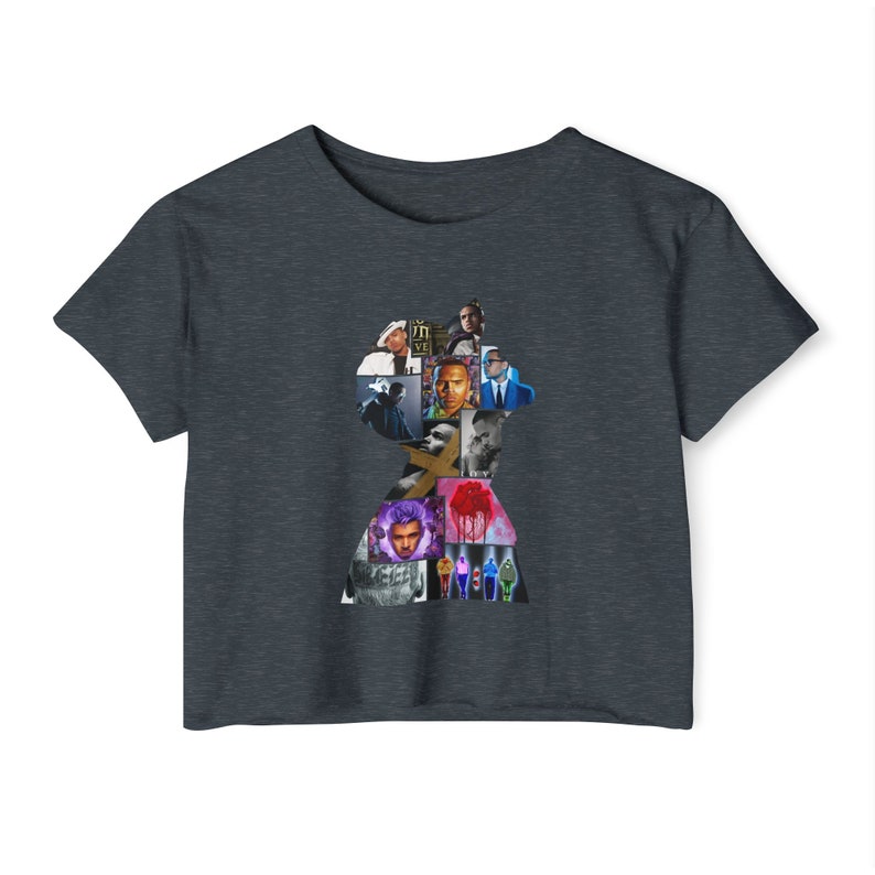 Chris Brown Album Collage Crop Top Shirt, World Tour Concert Merch image 6