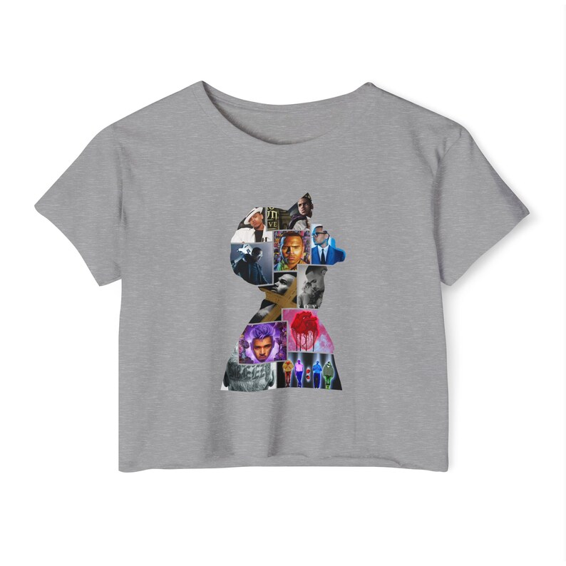 Chris Brown Album Collage Crop Top Shirt, World Tour Concert Merch image 3