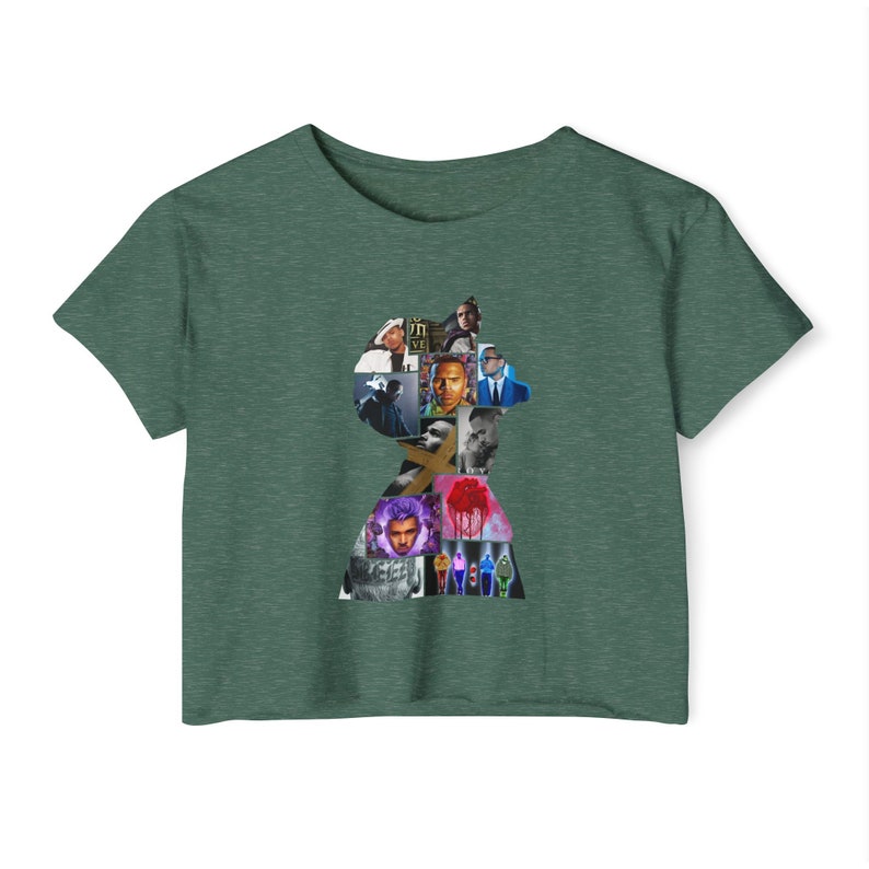 Chris Brown Album Collage Crop Top Shirt, World Tour Concert Merch image 8