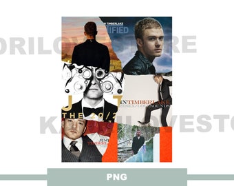 Justin Timberlake PNG: Design per maglietta da fan del concerto (download digitale)