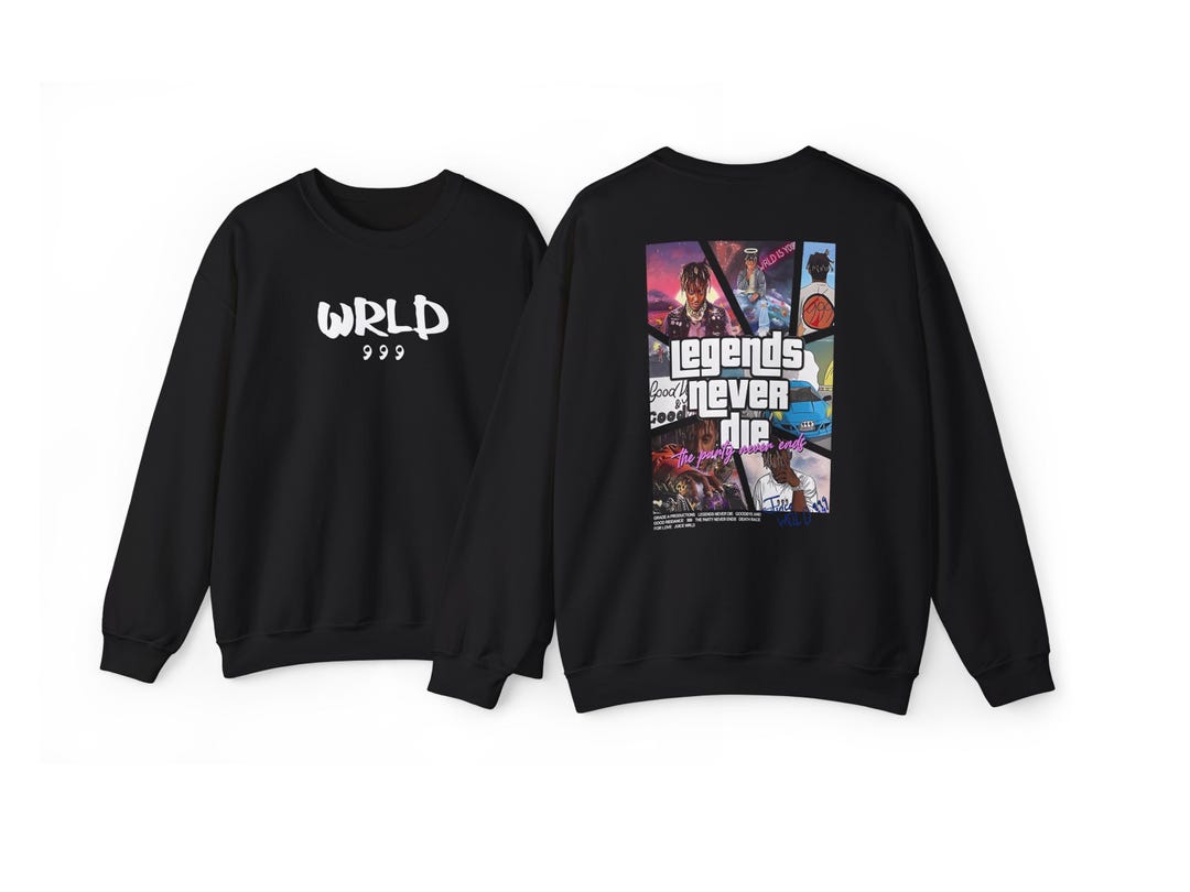 Juice Wrld Backprint Sweatshirt: Legends Never Die Rapper Merch Fan ...