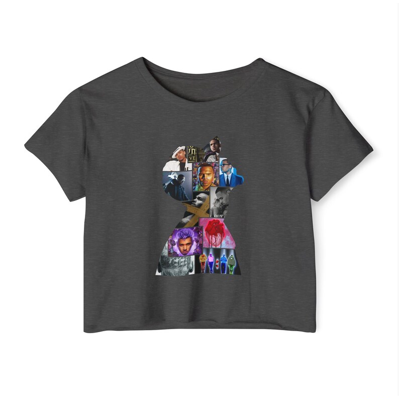 Chris Brown Album Collage Crop Top Shirt, World Tour Concert Merch image 4