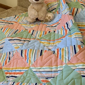 Cuddly flannel and minky baby quilt
