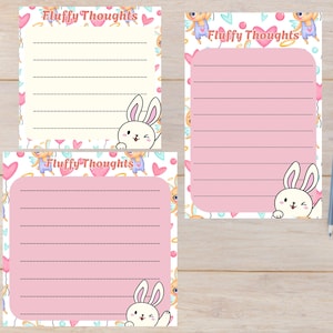 Printable Bunny Memo Pad: Kawaii Stationery Notepad (Digital Download)