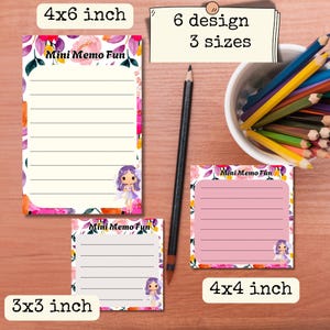 Floral Printable Notepad | Aesthetic Grid Notepad | Digital Notepad PDF | 3x3, 4x4, 4x6 | To-Do List Planner | Instant Download