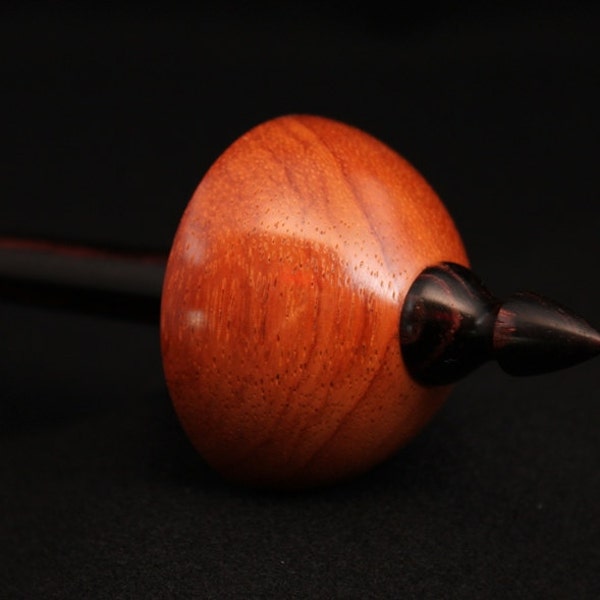 Tibetan Style Supported Spindle - Orange Agate and Cocobolo