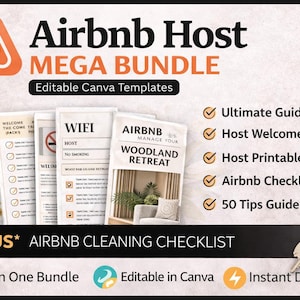 Airbnb-värdstartpaket | Välkomstpaket, värdguide och städchecklista | Digital nedladdning