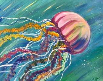 Jellyfish Fantasy Acrylic Painting