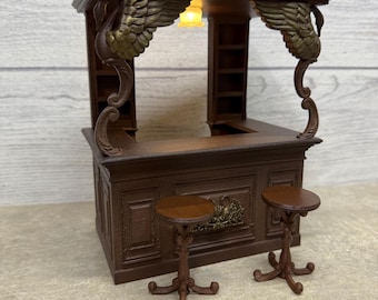 Viktorianischer Schwan Bartresen mit Hockern 1:12 | STL-Datei