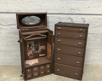 Baule da viaggio in miniatura / Armadio / Mobili per casa delle bambole STL