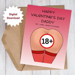 Cartão engraçado BDSM do Dia dos Namorados | Download digital instantâneo para impressão | Bumbum de papai | Dia dos Namorados sexy e safado | Cartão de felicitações | DDlg