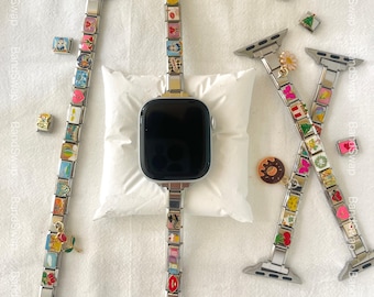Italian Charm Bracelet Apple Watch Band, Custom Apple Watch Charm Bracelet, Custom Apple Watch Band Bracelet for Women, Apple Watch Band Men