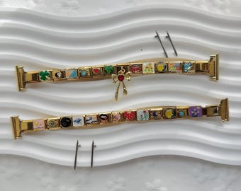 Garmin 18mm/20mm/22mm Quick Release Watch Band, Custom Gold Italian Charm Garmin Watch Band Bracelet for Women, Garmin Watch Strap