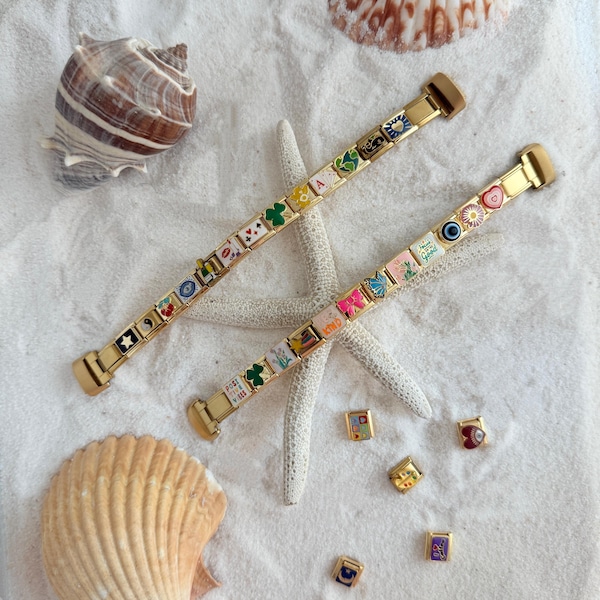 Correas personalizadas para Fitbit Luxe, correas para Fitbit con dijes italianos dorados, lindas correas para Fitbit Luxe para mujer