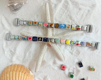 Fitbit Luxe Italian Charms Bracelet Watch Band, Cute Fitbit Watch Band for Women,  Fitbit Luxe Watch Strap