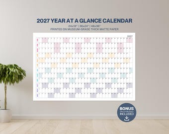 2027 Wall Calendar: Large Yearly Planner, Pastel Colors
