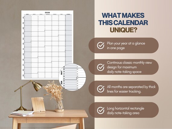 GRAND CALENDRIER EFFAÇABLE à Sec : Calendrier Mural 2026, Mensuel Et Annuel, EUR 11,79 - FR