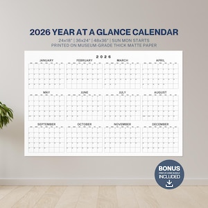 2026 Wandkalender: Großes Jahresplaner auf einen Blick