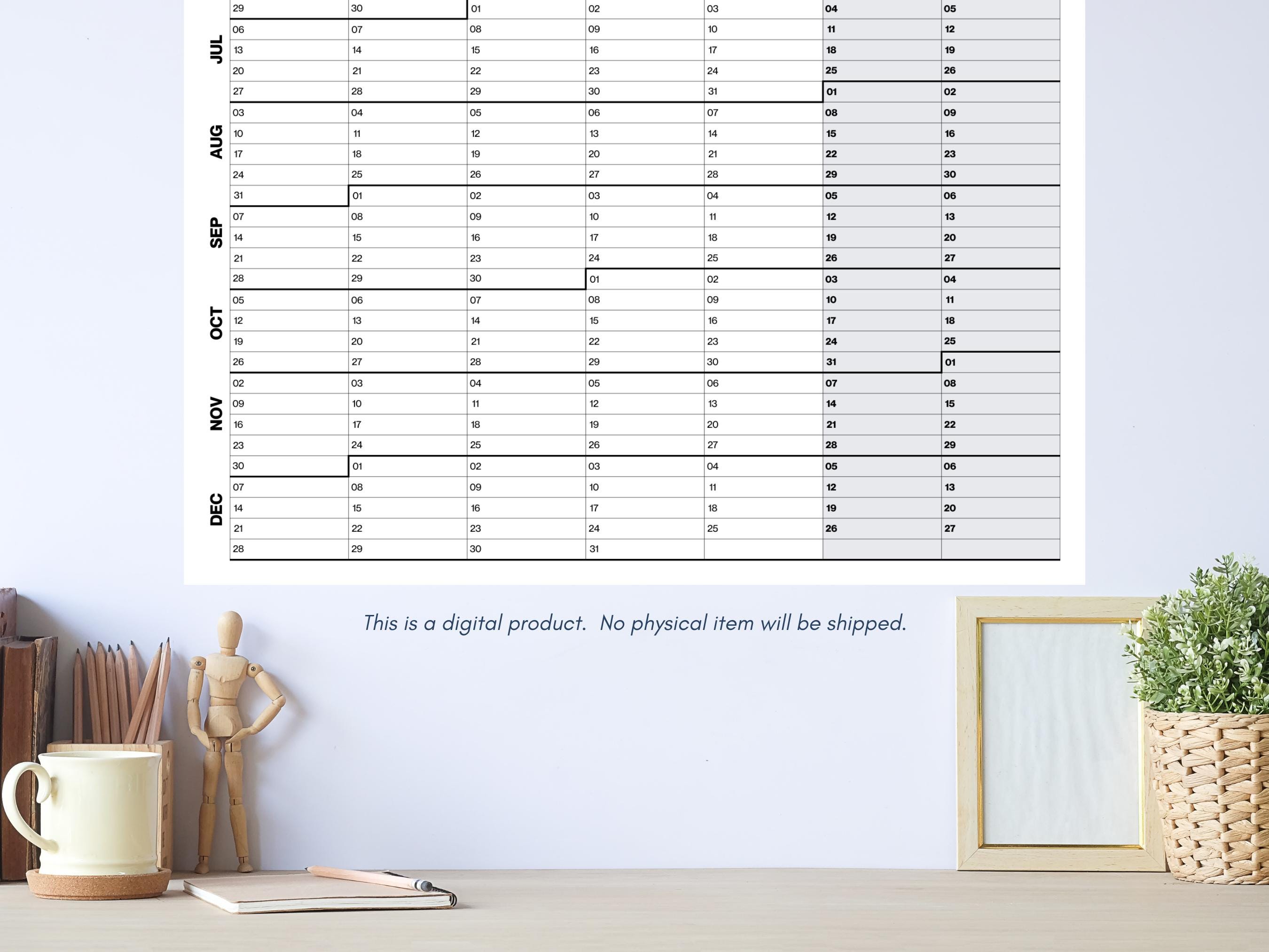 2026 Year To View Wall Calendar, A1 Large Annual Planner, A1 Office