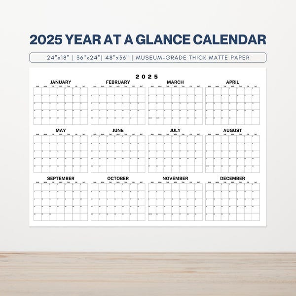 Large 2025 Wall Calendar - Etsy UK