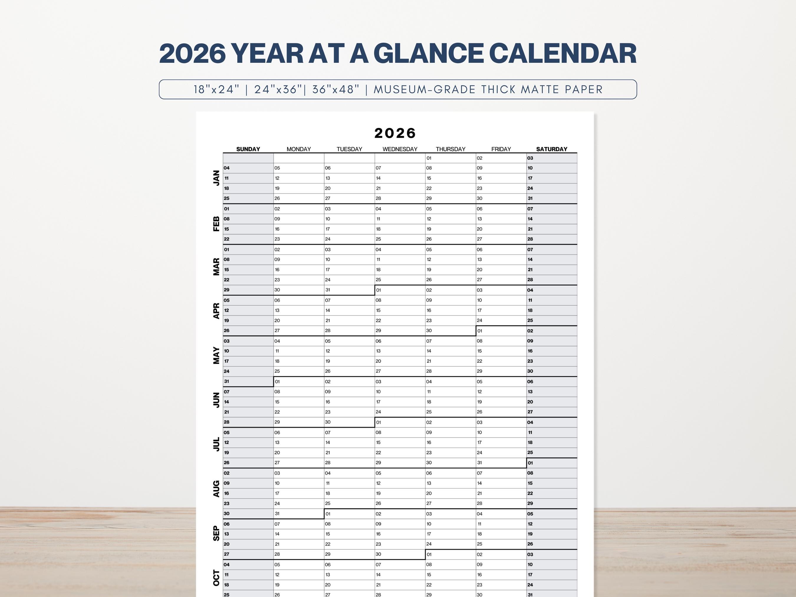 Calendrier Mural 2026 Effaçable à Sec - Format 86x61cm, Papier Bleu, Avec Autocollants, Pour Bureau Ou Maison