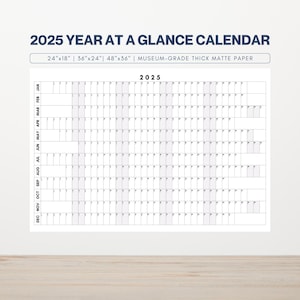 2025 Year at a Glance Calendar | Large 2025 Calendar | 2025 Wall Planner | Annual Organizer | Year Planner | Days of the Week Aligned