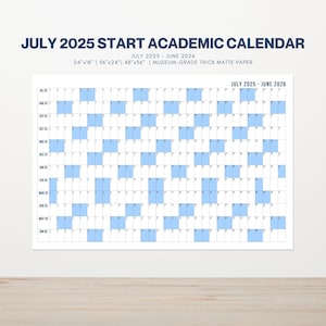 2025-2026 Academic Wall Calendar: Large Horizontal Year-at-a-Glance Planner