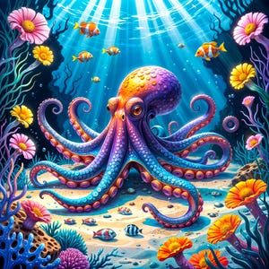Puzzle Jigsaw Sea Life Ocean Octopus Fish 520-Piece, Fun Family Activity, Relaxing Hobby, Home Decor, Gift for Kids and Adults