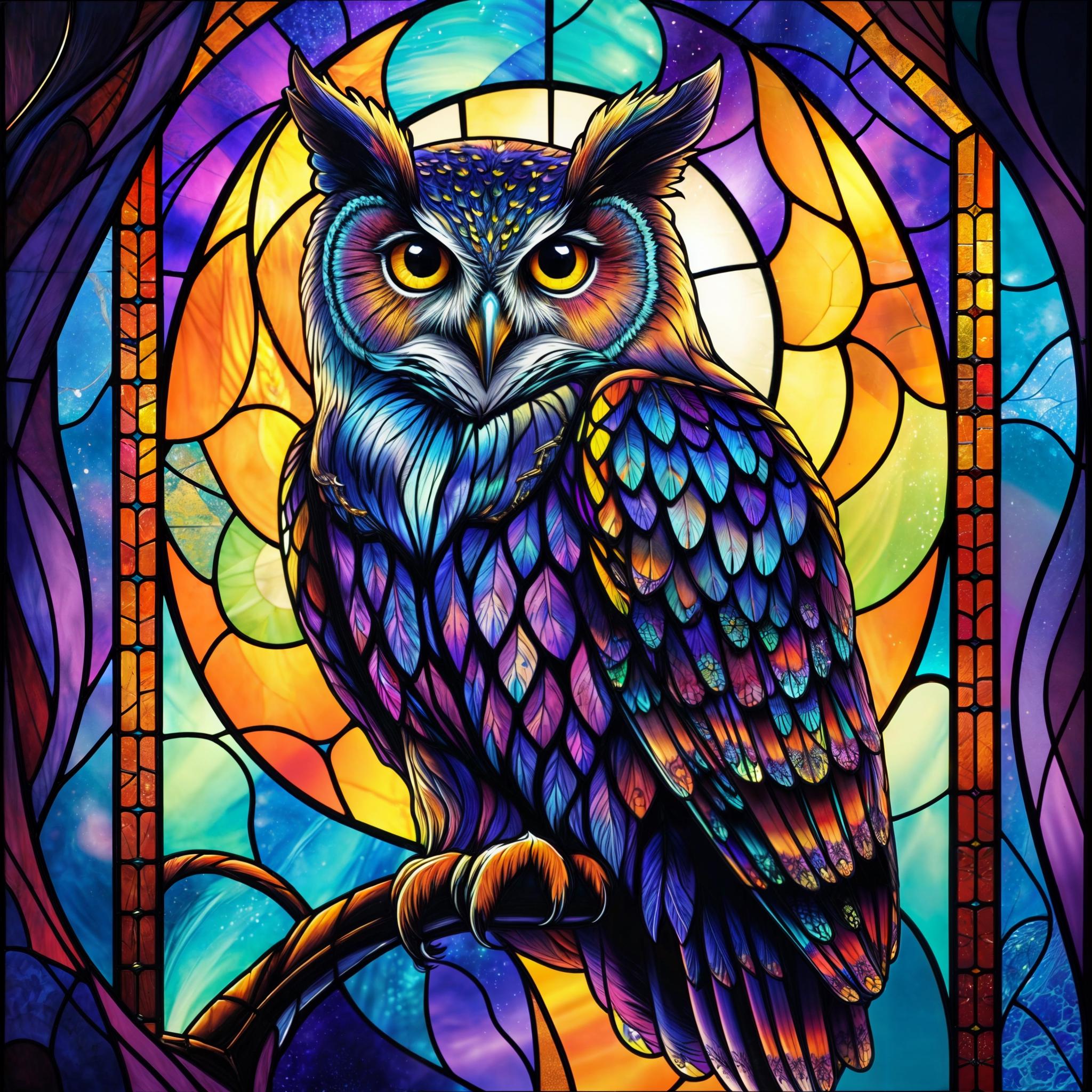 Stained Glass Owl Puzzle: Colorful Jigsaw Puzzle, Family Game