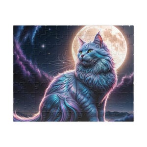 Puzzle chat coloré - Design félin vibrant et artistique | Casse-tête en carton respectueux de l'environnement, 1000 pièces