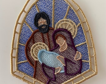 Holy Family Nativity Lace Ornament