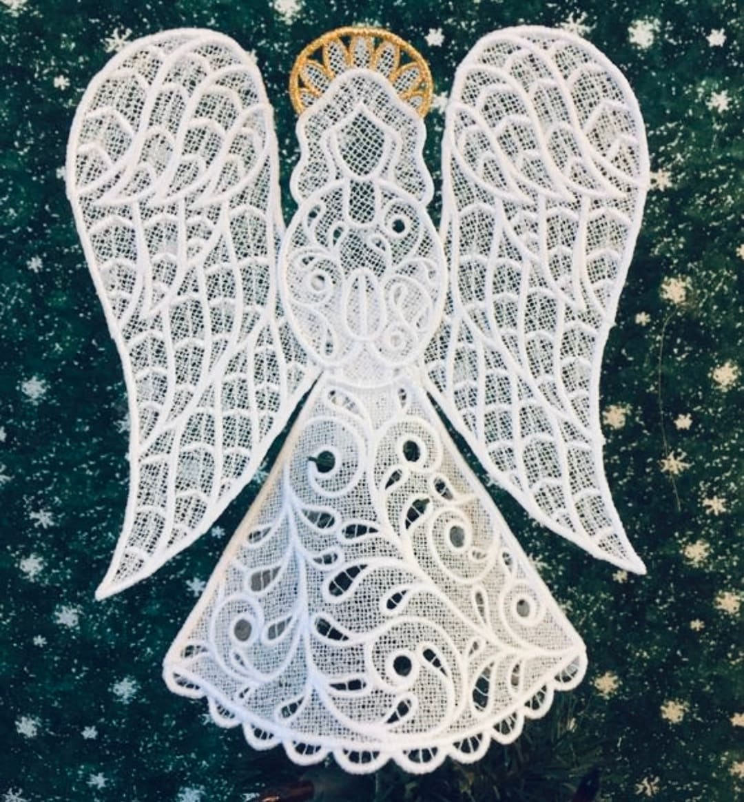 Hope Lace Angel Christmas Tree Topper With Gold Halo - Etsy