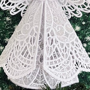 Sparkling Lace Angel Tree Topper afbeelding 2