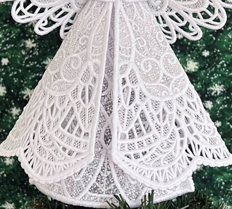 Sparkling Lace Angel Tree Topper afbeelding 2