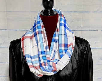 Americana Plaid Infinity Scarf