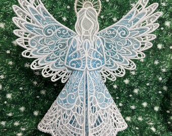 Frozen Lace Angel Christmas Tree Topper