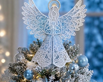 Frozen Lace Angel Christmas Tree Topper