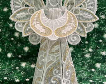 Shades of Gold Glittering Christmas Tree Top Angel