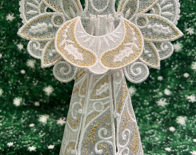 Shades of Gold Glittering Christmas Tree Top Angel