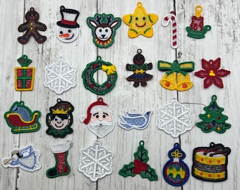 Christmas Lace Miniature/Advent Ornaments - set of 24