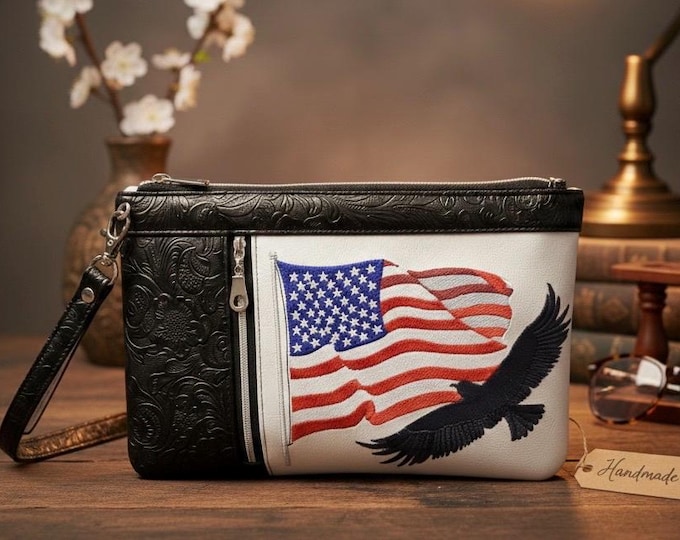 Embroidered USA Purse