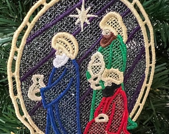 Three Wise Men Nativity Lace Ornament
